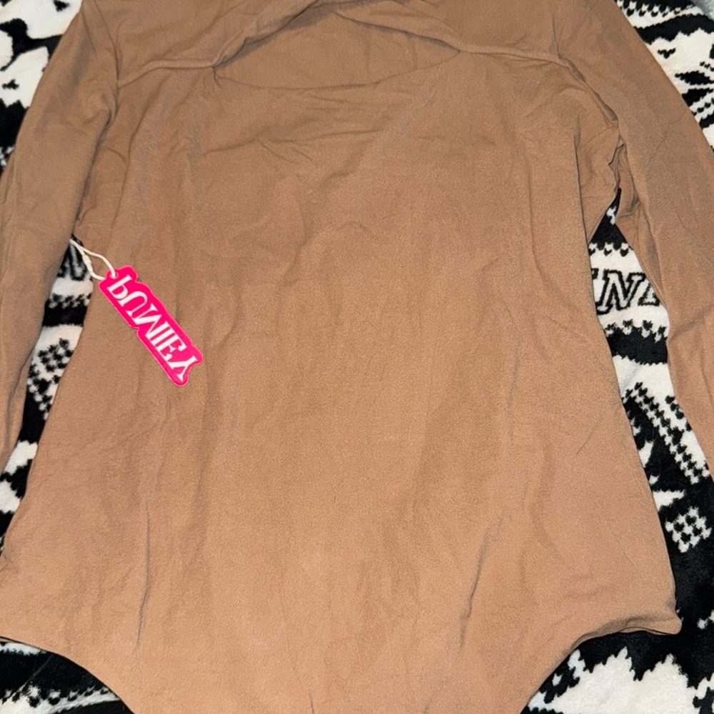 Tan Long Sleeve Bodysuit